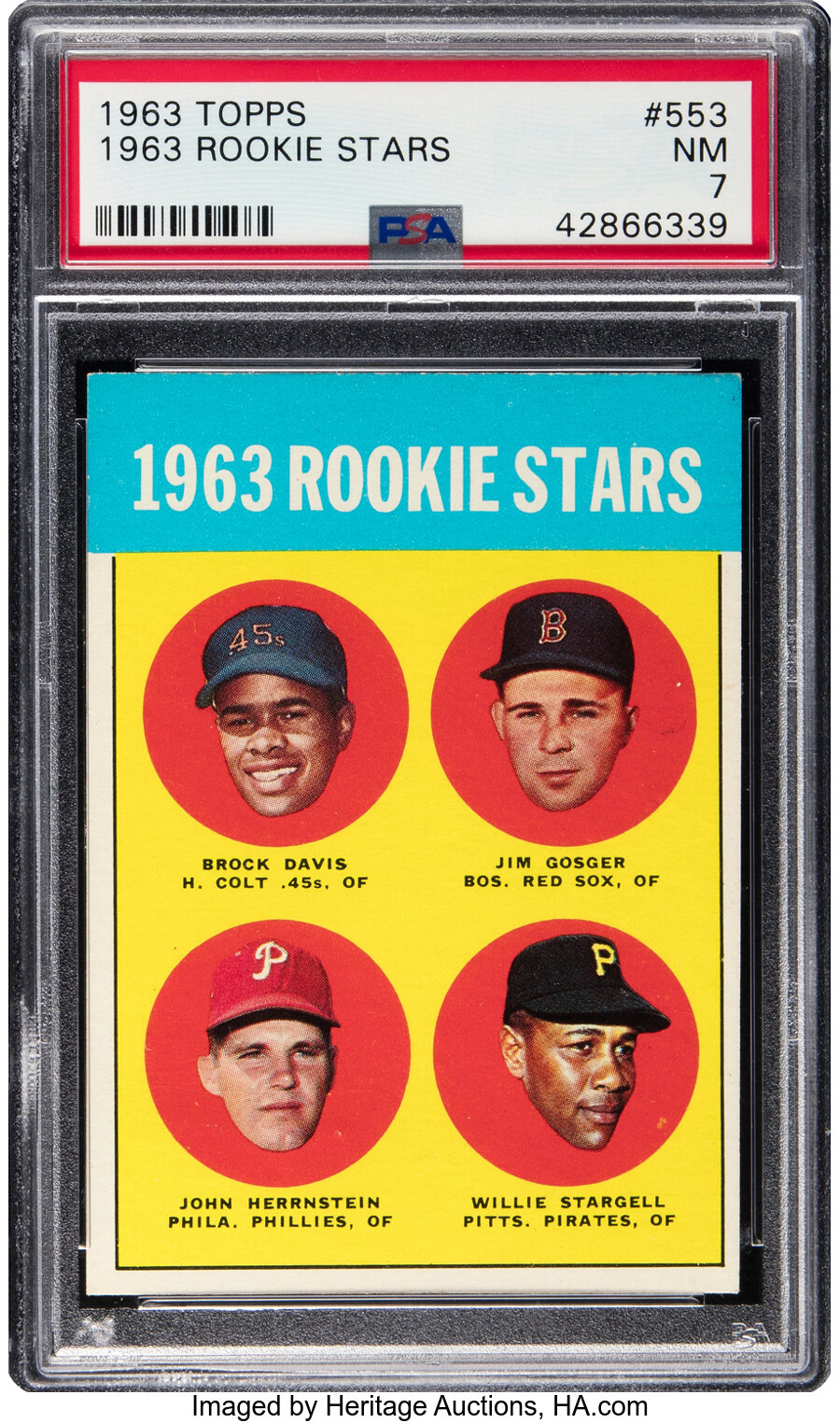 1963 Topps Willie Stargell - 1963 Rookie Stars #553 PSA NM 7