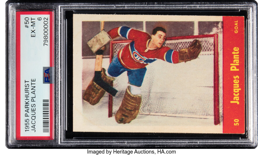 1955 Parkhurst Jacques Plante #50 PSA EX-MT 6