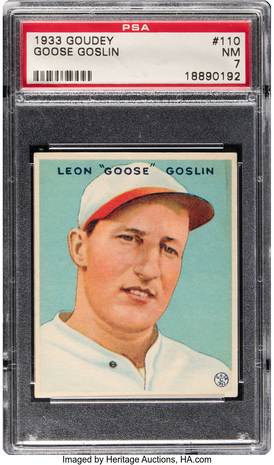 1933 Goudey Goose Goslin #110 PSA NM 7