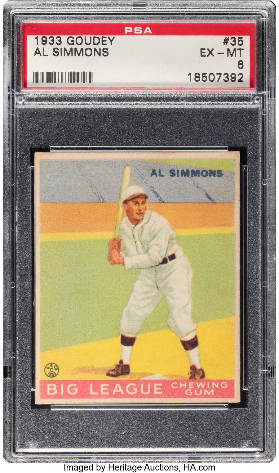 1933 Goudey Al Simmons #35 PSA EX-MT 6