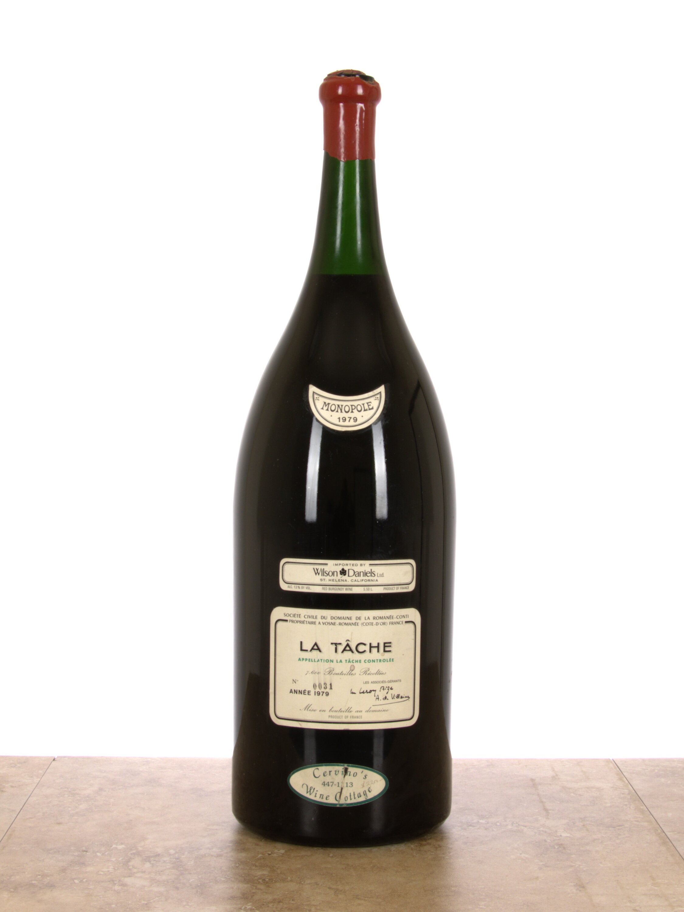 La Tache 1979 Domaine de la Romanee Conti 10cm, bsl, scl, crc, #0031, owc without lid, excellent color Methuselah (1)
