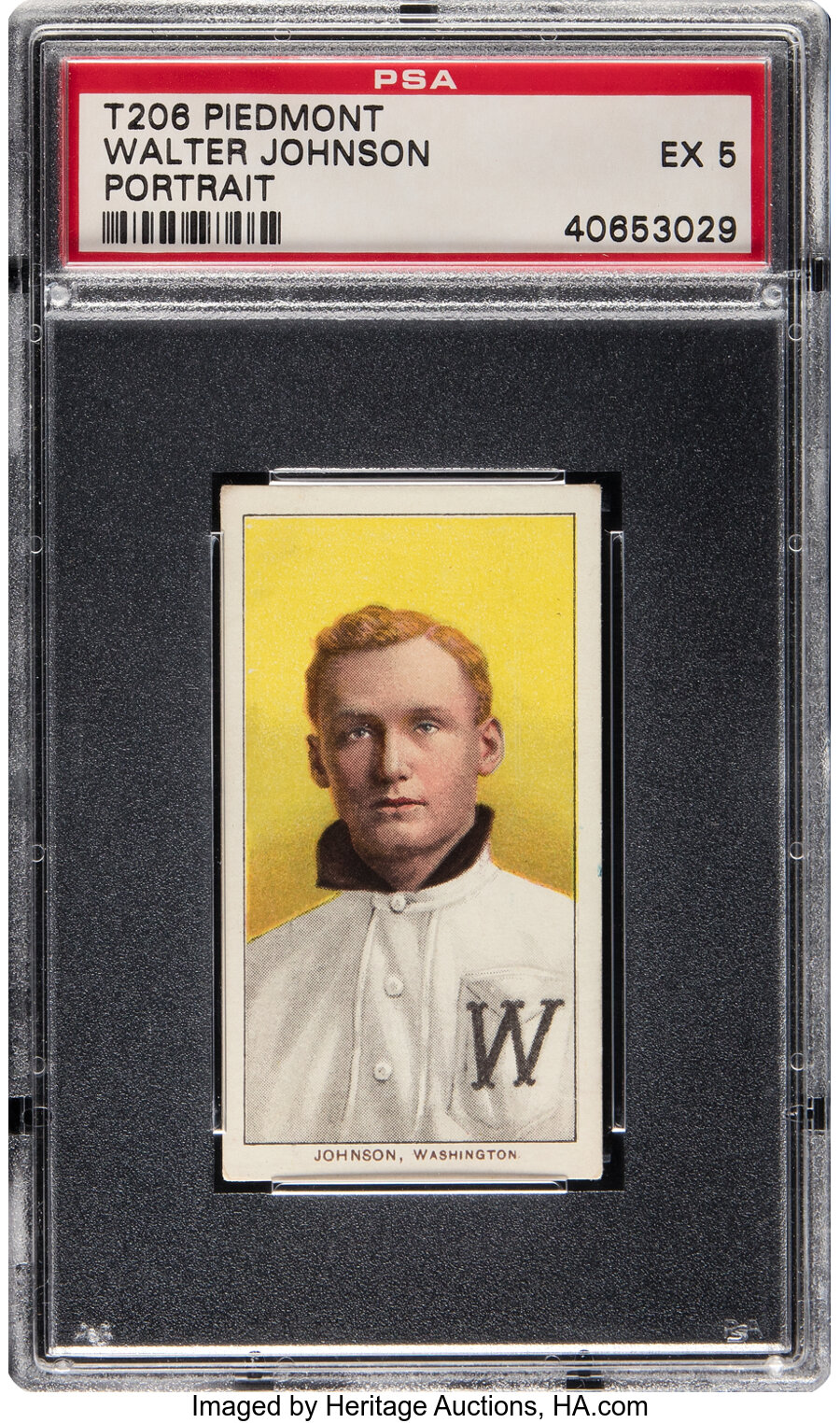 1909-11 T206 Piedmont Walter Johnson (Portrait) PSA EX 5