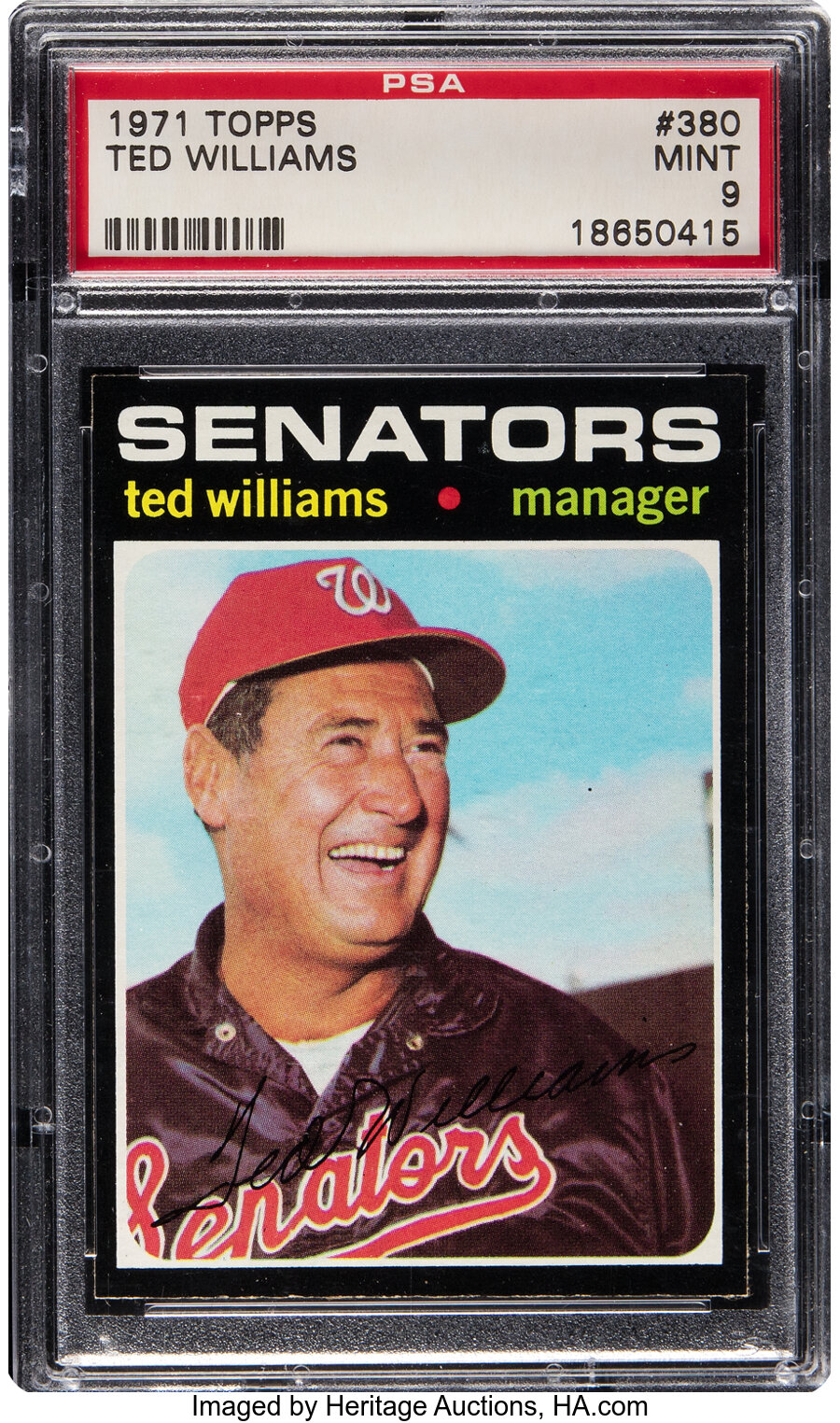 1971 Topps Ted Williams #380 PSA Mint 9