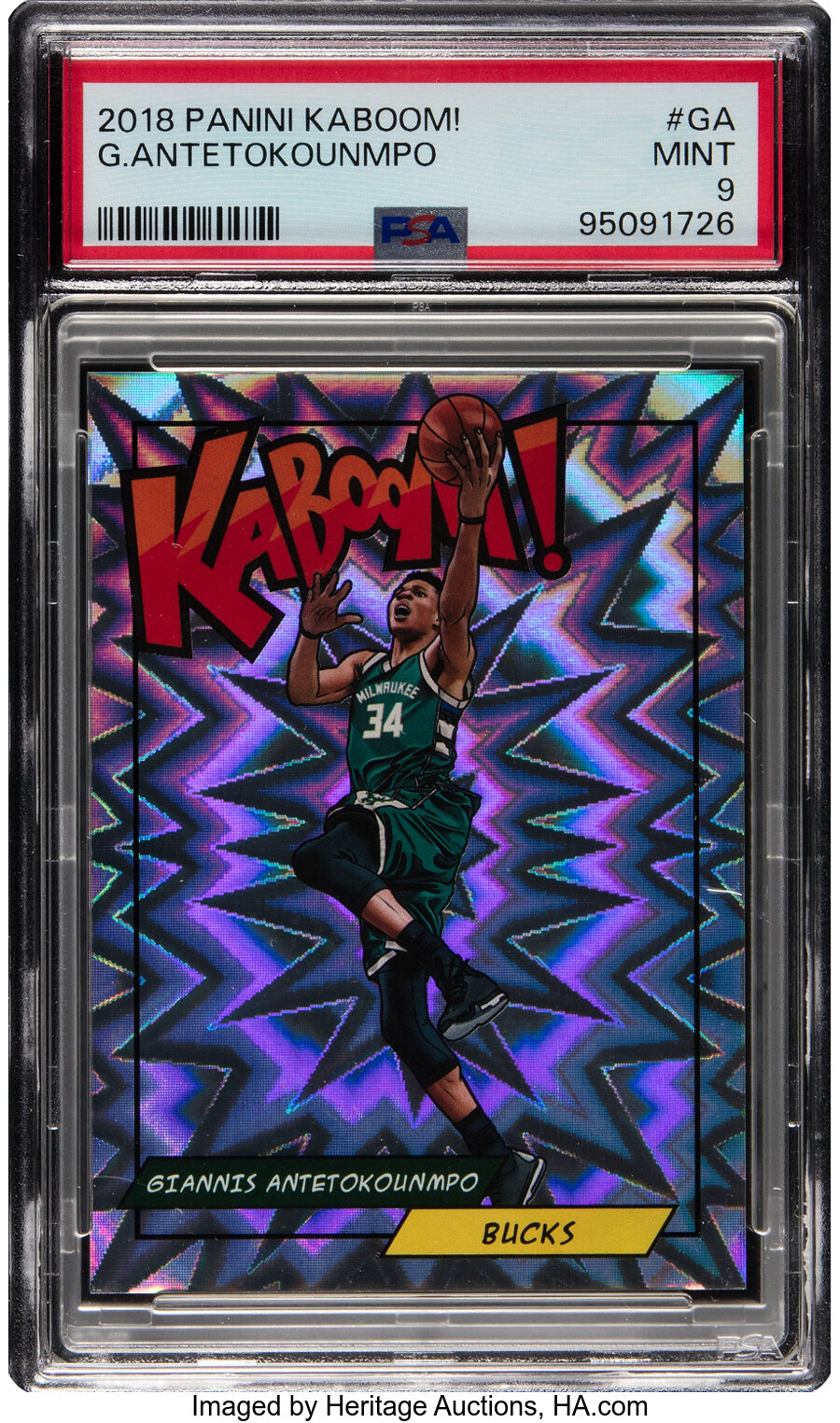 2018 Panini Kaboom! Giannis Antetokounmpo #GA PSA Mint 9