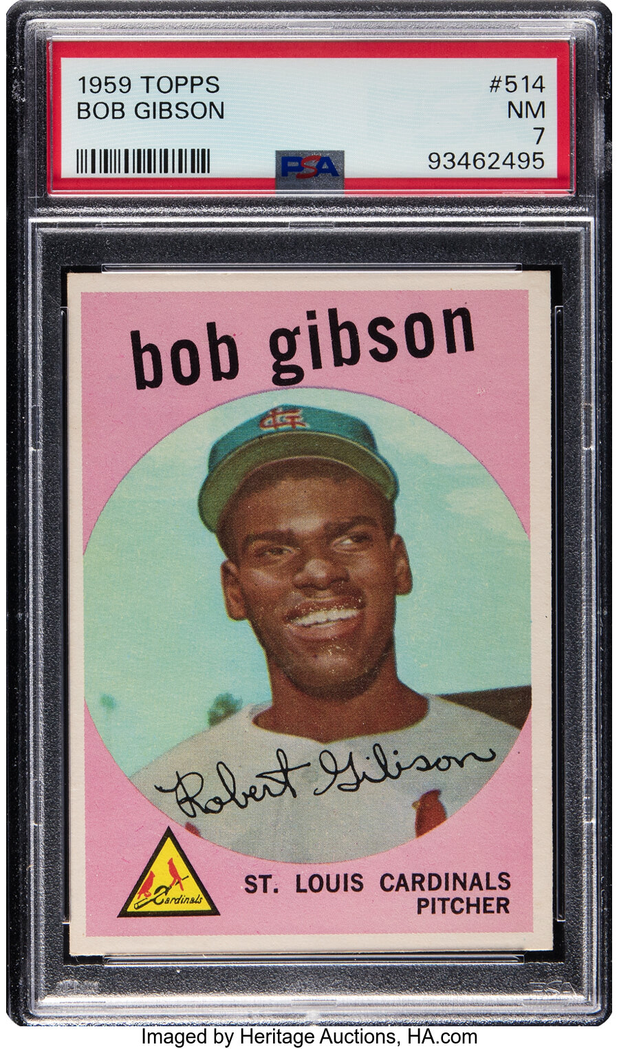 1959 Topps Bob Gibson Rookie #514 PSA NM 7