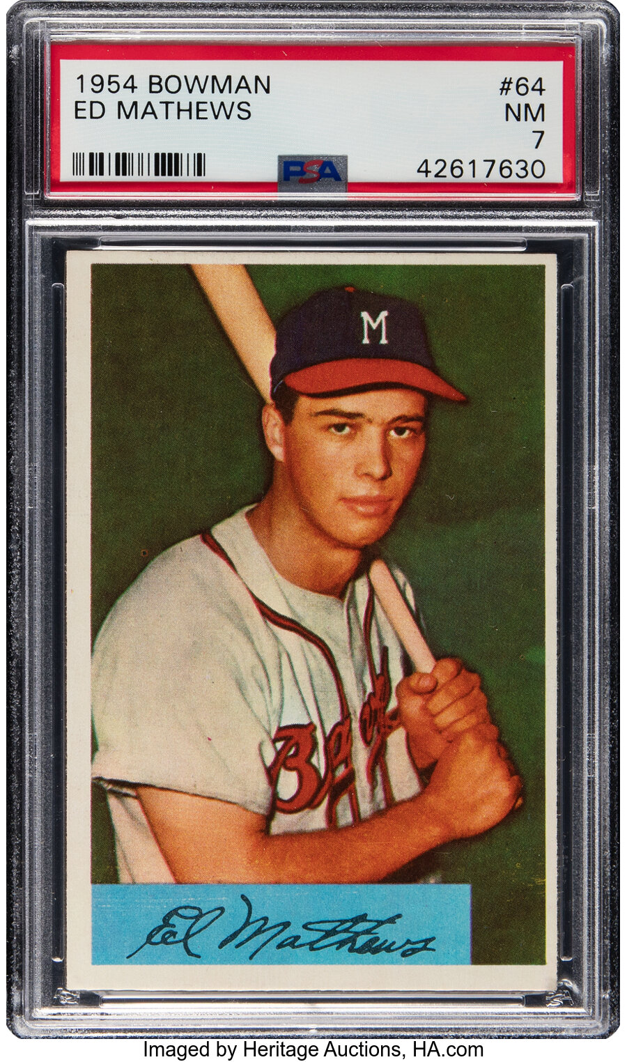 1954 Bowman Ed Mathews #64 PSA NM 7