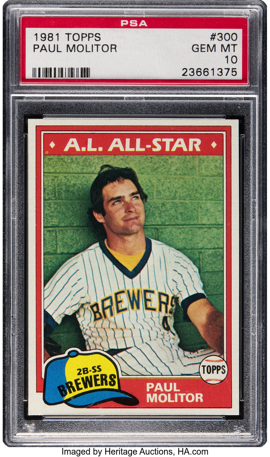 1981 Topps Paul Molitor #300 PSA Gem Mint 10