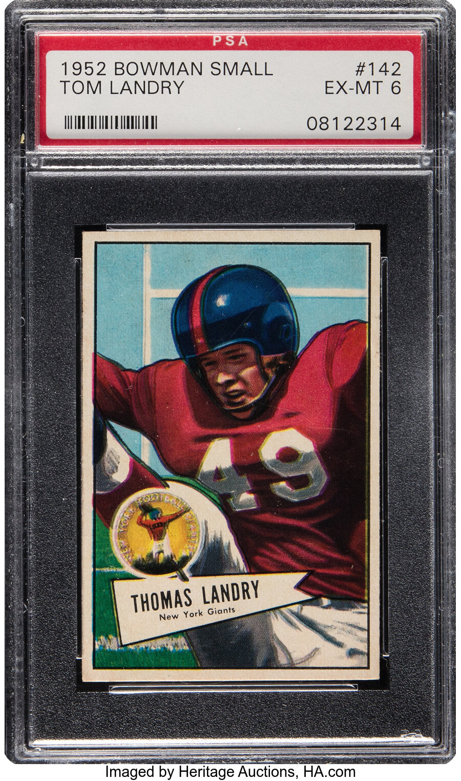 1952 Bowman Small Tom Landry #142 PSA EX-MT 6