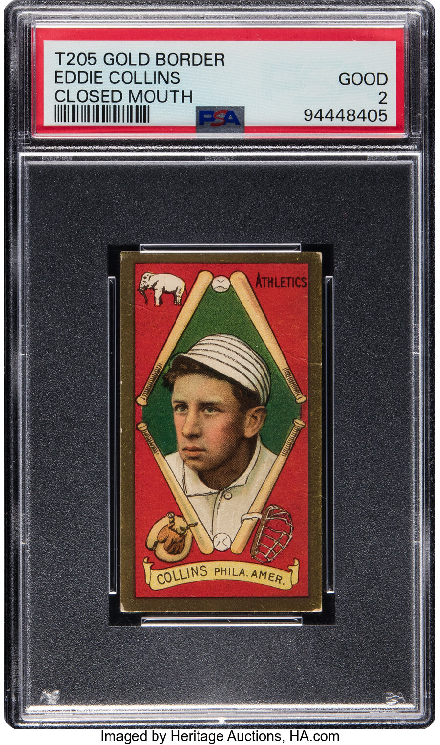 1911 T205 Piedmont Eddie Collins (Closed Mouth) PSA Good 2