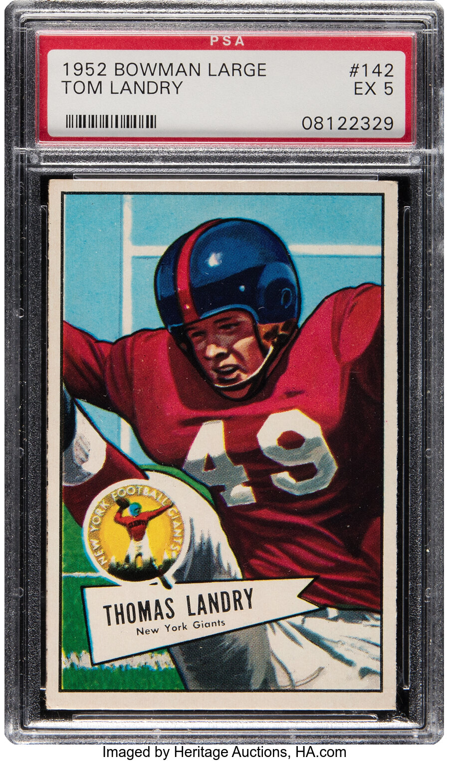 1952 Bowman Large Tom Landry #142 PSA EX 5