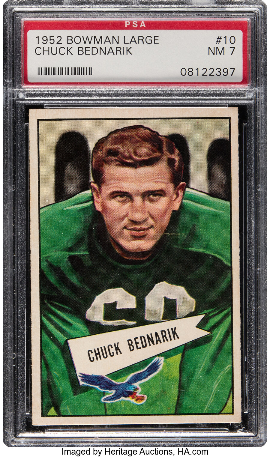 1952 Bowman Large Chuck Bednarik #10 PSA NM 7