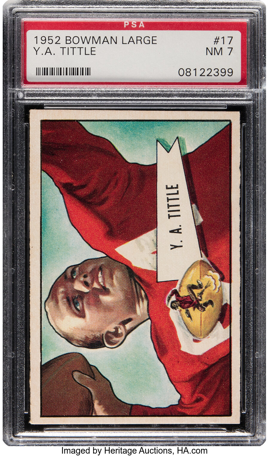 1952 Bowman Large Y.A. Tittle #17 PSA NM 7