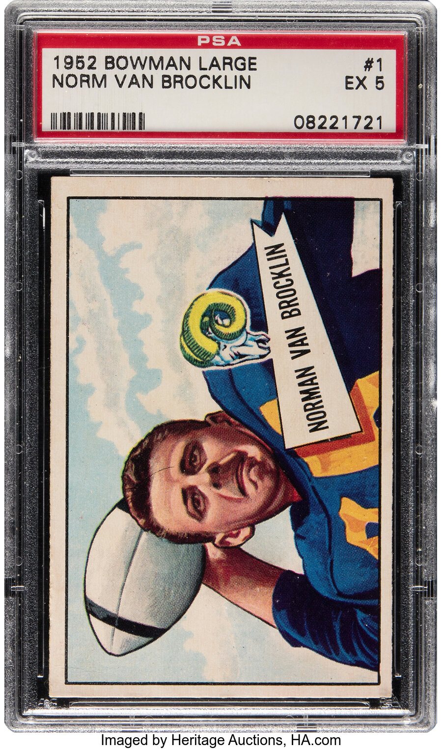 1952 Bowman Large Norm Van Brocklin #1 PSA EX 5