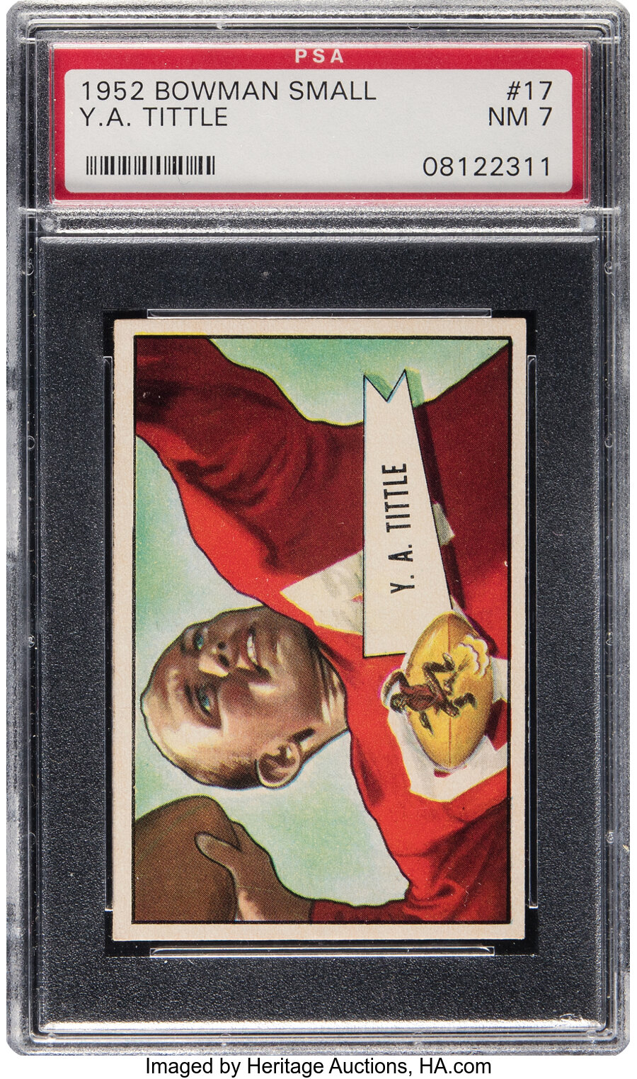 1952 Bowman Small Y.A. Tittle #17 PSA NM 7