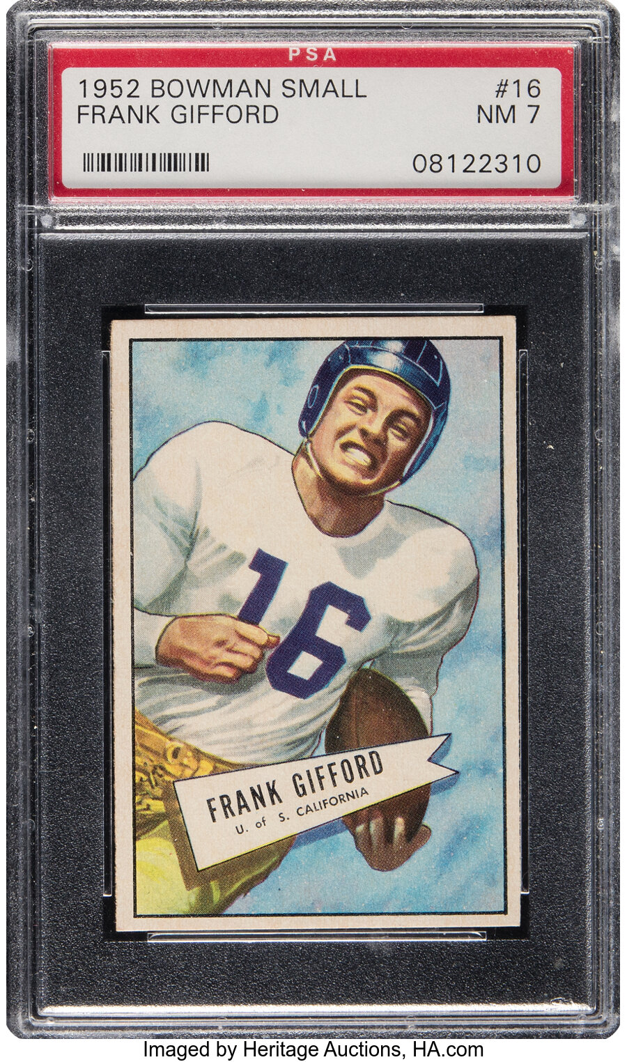 1952 Bowman Small Frank Gifford #16 PSA NM 7