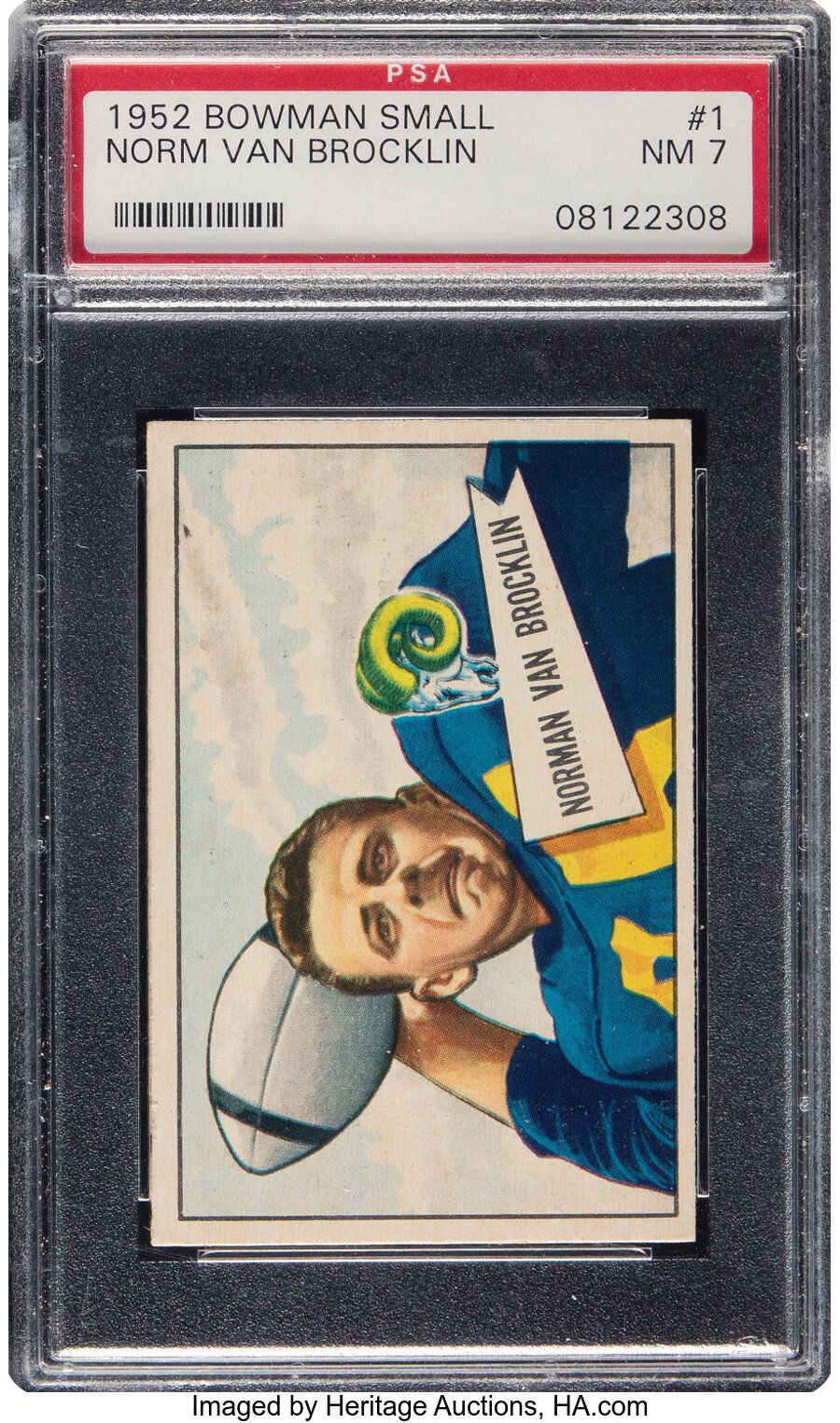 1952 Bowman Small Norm Van Brocklin #1 PSA NM 7