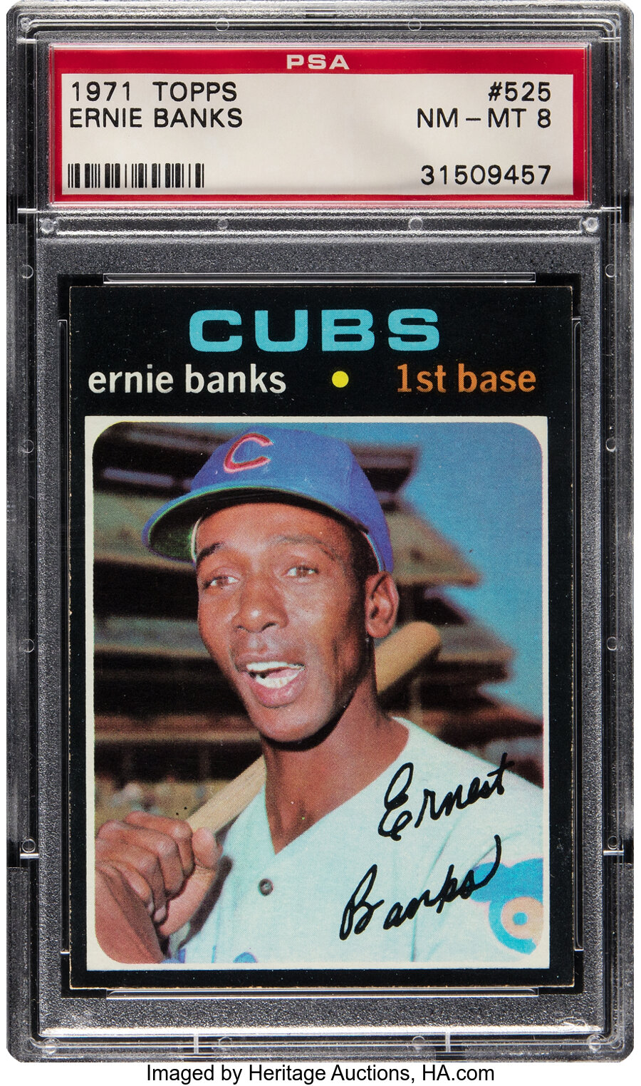 1971 Topps Ernie Banks #525 PSA NM-MT 8