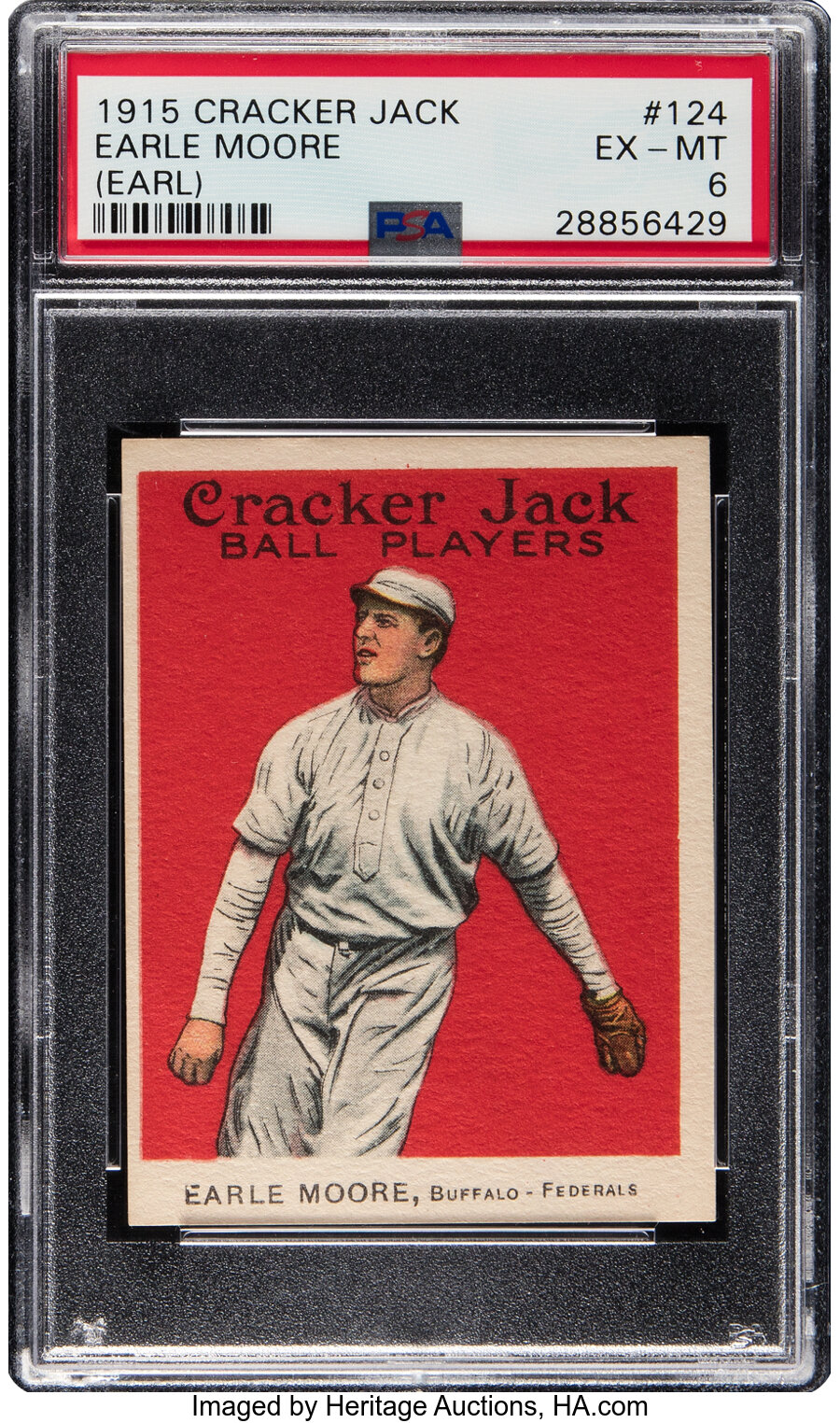 1915 Cracker Jack Earle (Earl) Moore #124 PSA EX-MT 6