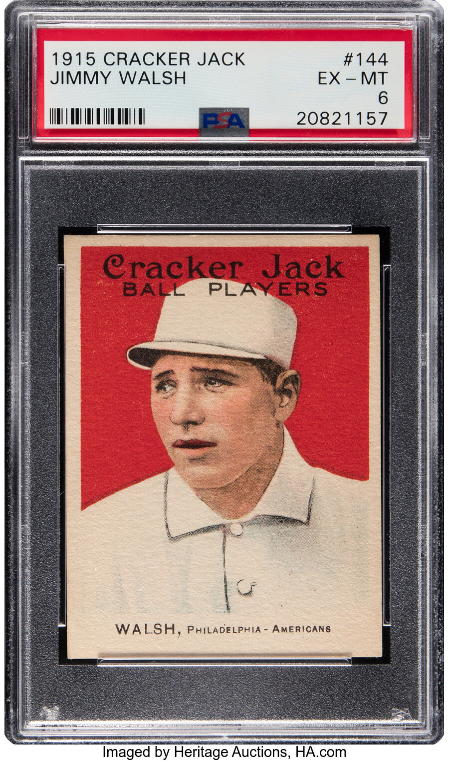 1915 Cracker Jack Jimmy Walsh #144 PSA EX-MT 6
