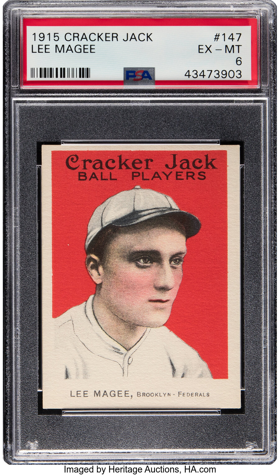 1915 Cracker Jack Lee Magee #147 PSA EX-MT 6