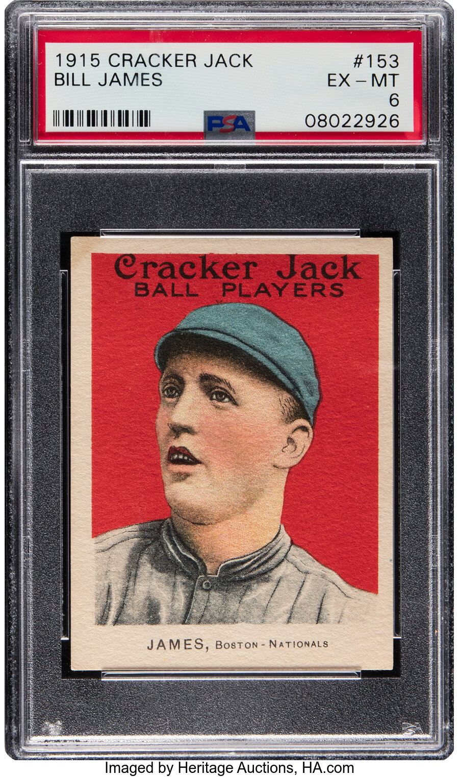 1915 Cracker Jack Bill James #153 PSA EX-MT 6