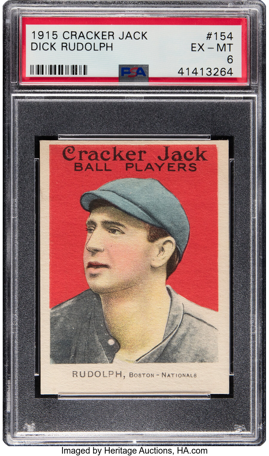 1915 Cracker Jack Dick Rudolph #154 PSA EX-MT 6