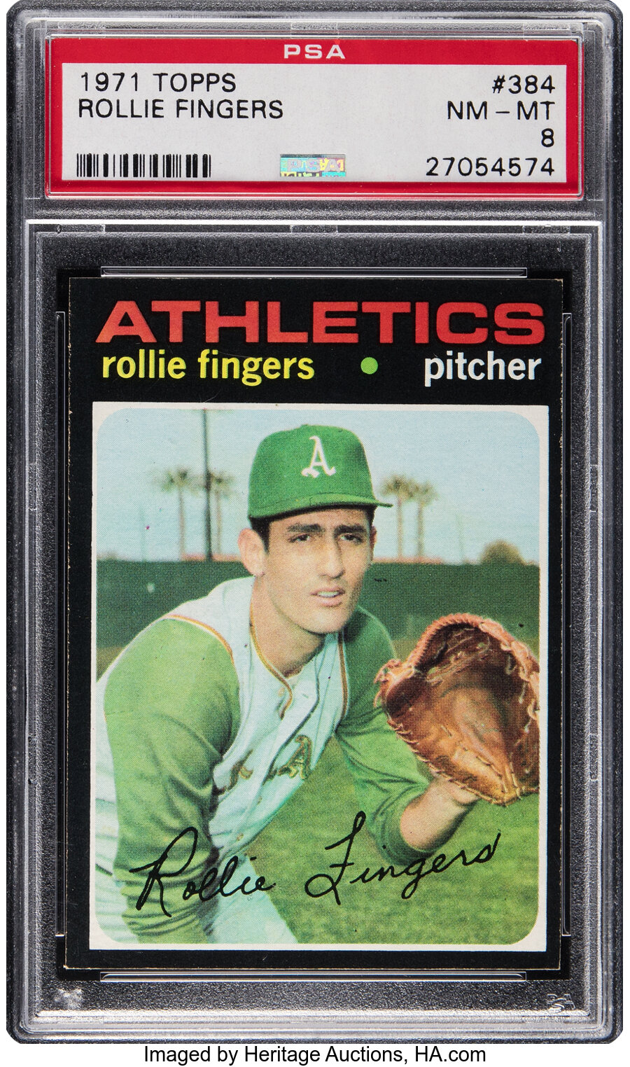 1971 Topps Rollie Fingers #384 PSA NM-MT 8