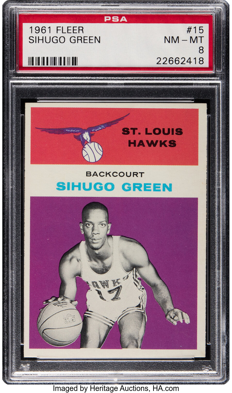 1961 Fleer Sihugo Green #15 PSA NM-MT 8