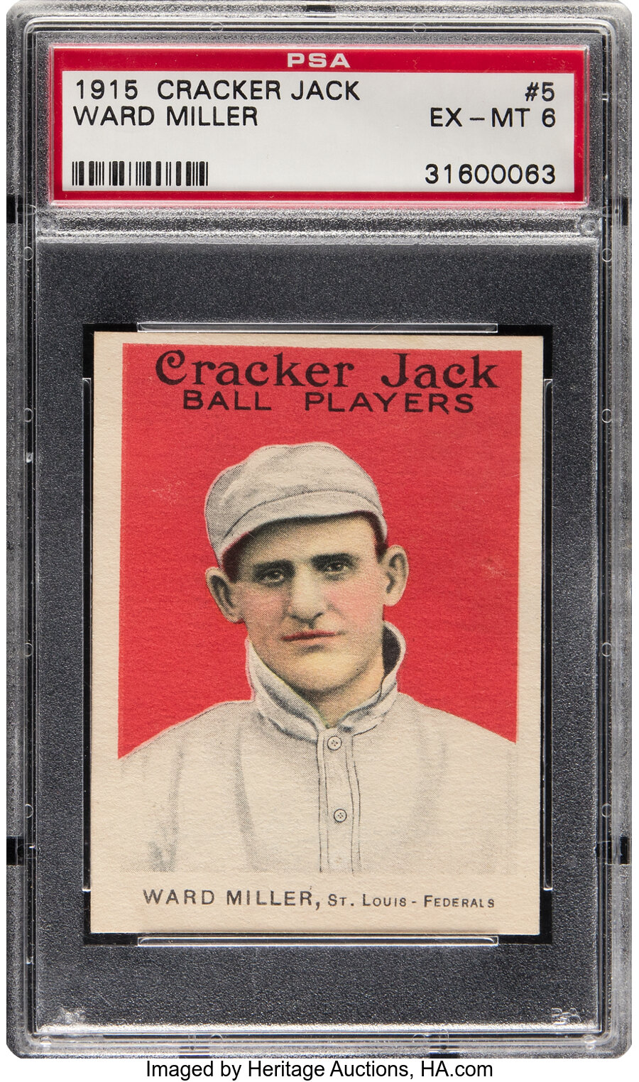 1915 Cracker Jack Ward Miller #5 PSA EX-MT 6