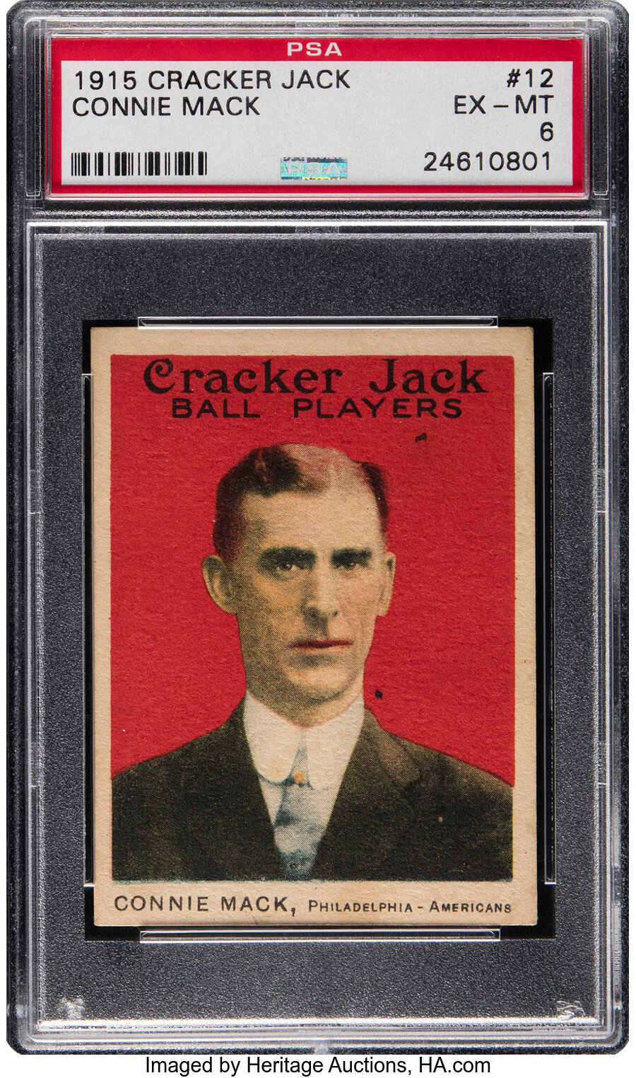 1915 Cracker Jack Connie Mack #12 PSA EX-MT 6 - Pop Five!