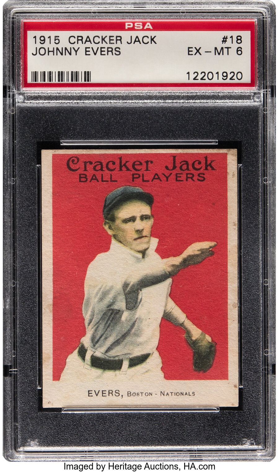 1915 Cracker Jack Johnny Evers #18 PSA EX-MT 6 - Pop Four!