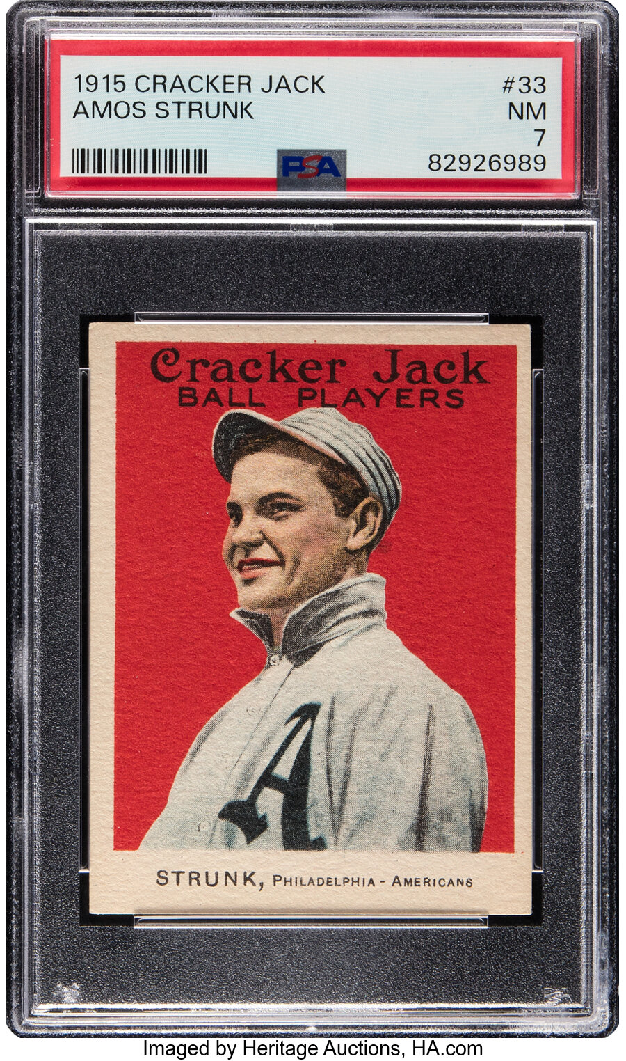 1915 Cracker Jack Amos Strunk #33 PSA NM 7