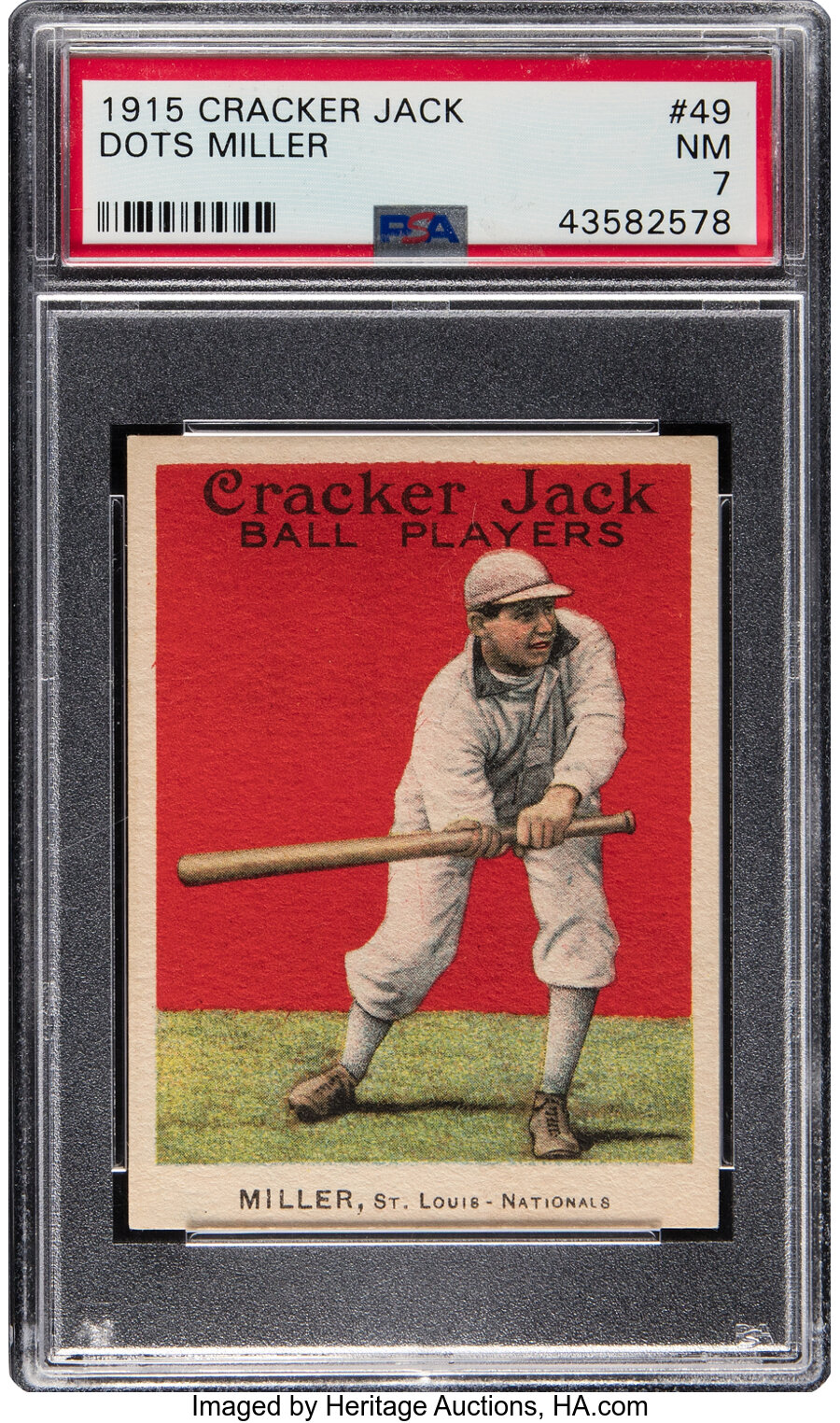 1915 Cracker Jack Dots Miller #49 PSA NM 7