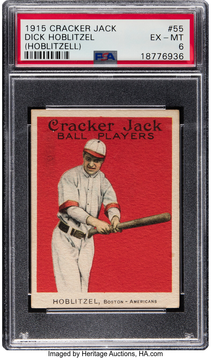 1915 Cracker Jack Dick Hoblitzel (Hoblitzell) #55 PSA EX-MT 6