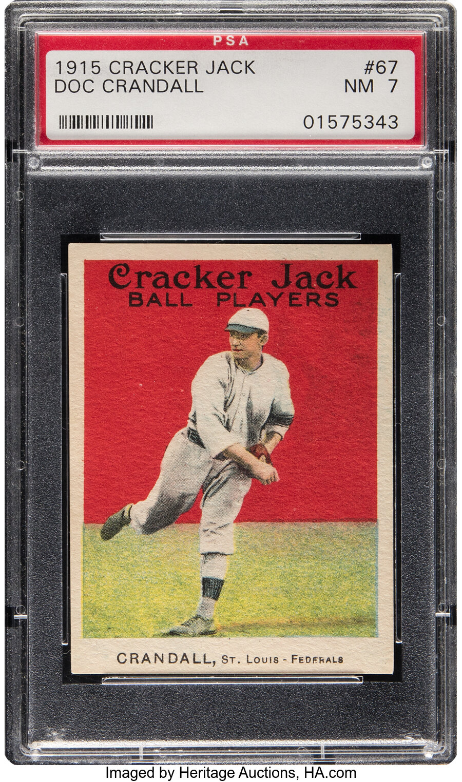 1915 Cracker Jack Doc Crandall #67 PSA NM 7