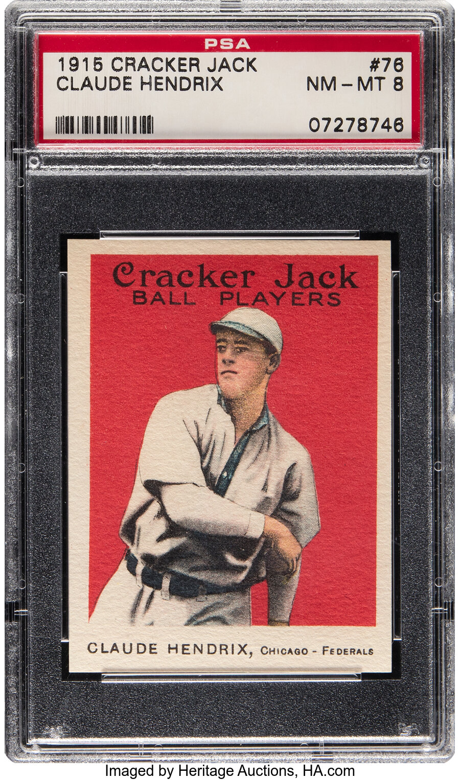 1915 Cracker Jack Claude Hendrix #76 PSA NM-MT 8 - Only One Higher!