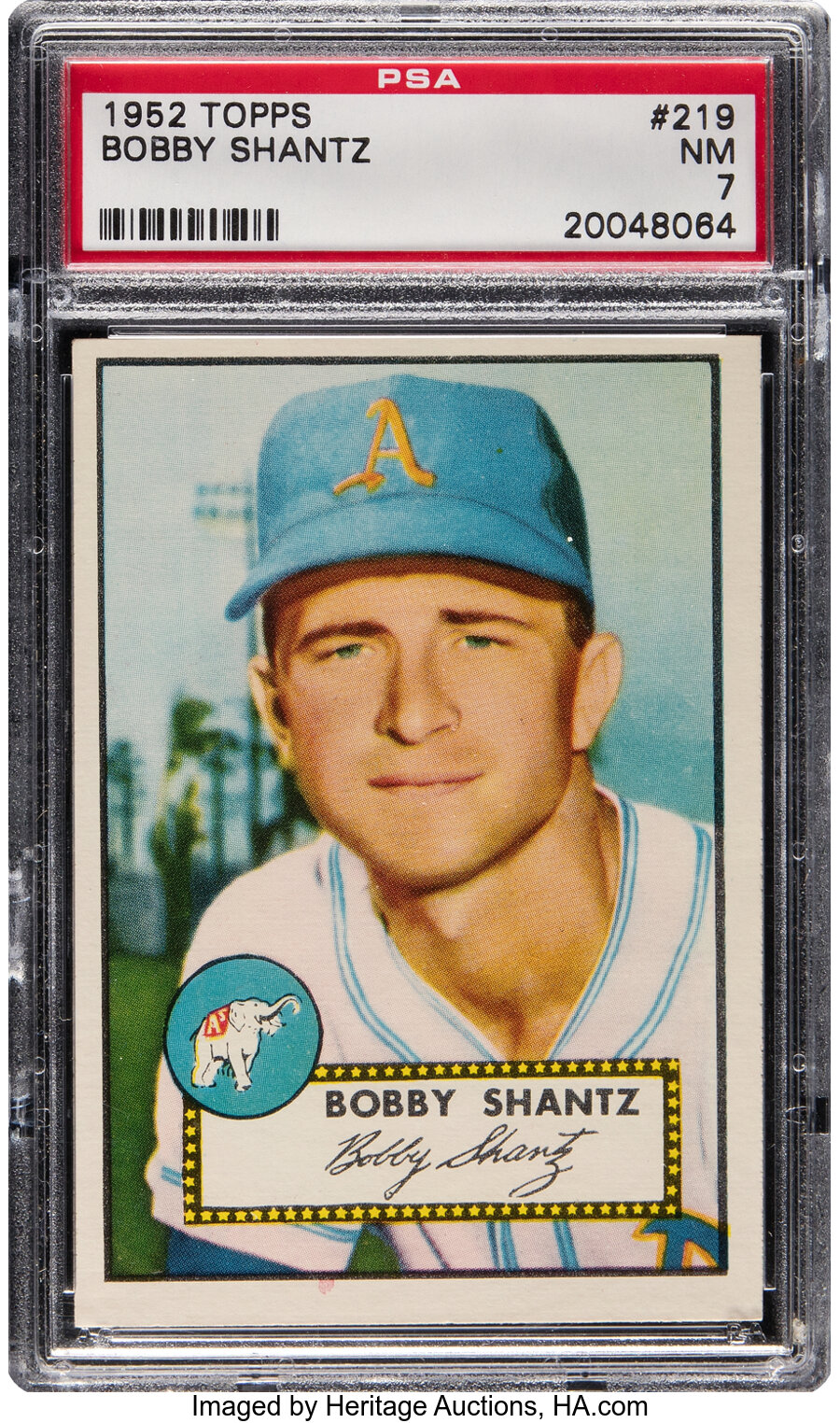 1952 Topps Bobby Shantz #219 PSA NM 7