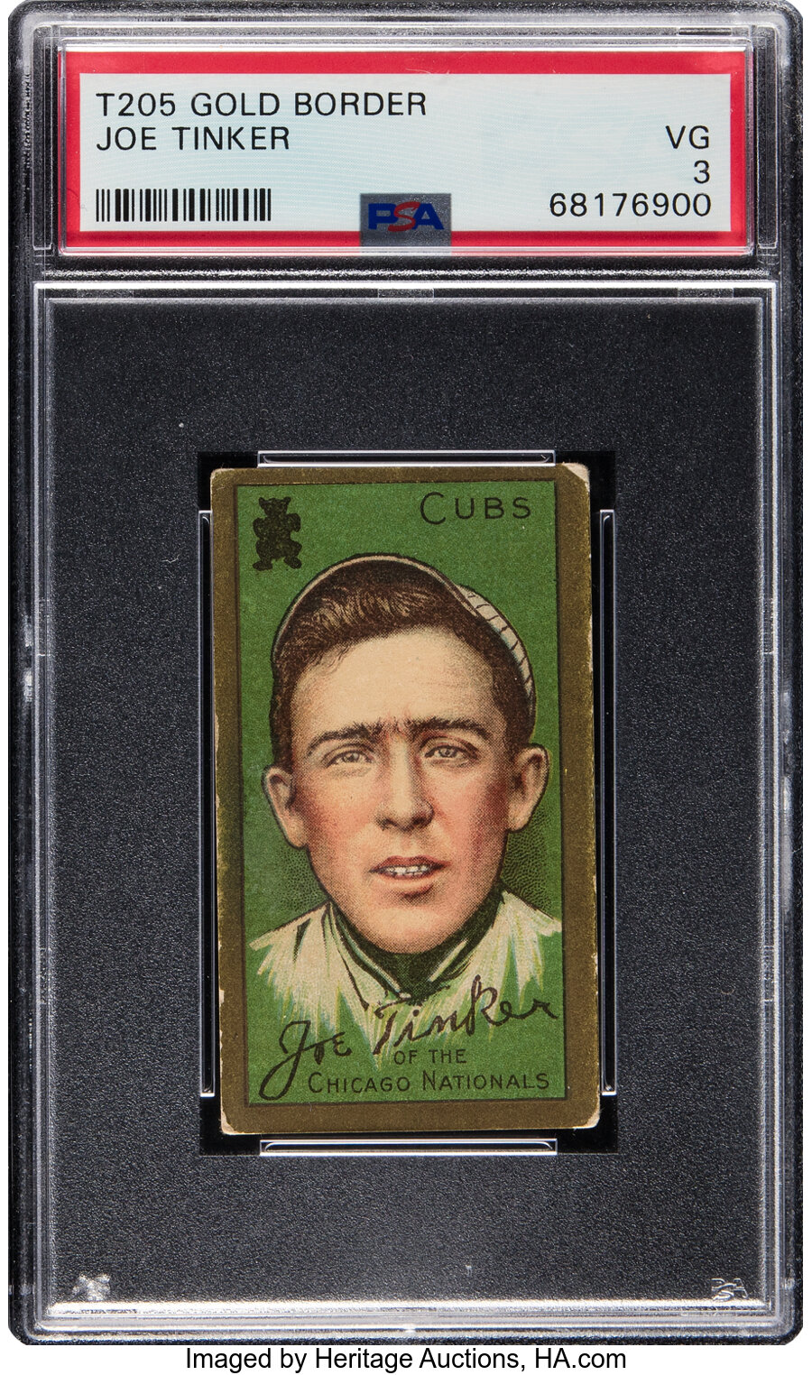 1911 T205 Gold Border Joe Tinker PSA VG 3