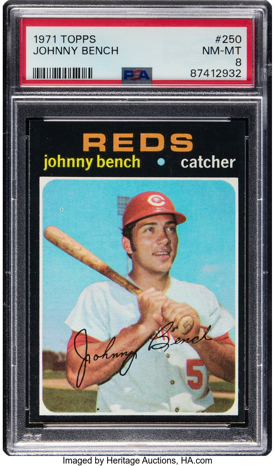 1971 Topps Johnny Bench #250 PSA NM-MT 8