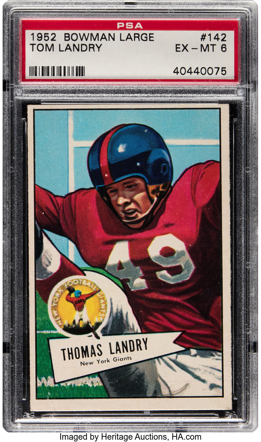 1952 Bowman Large Tom Landry #142 PSA EX-MT 6