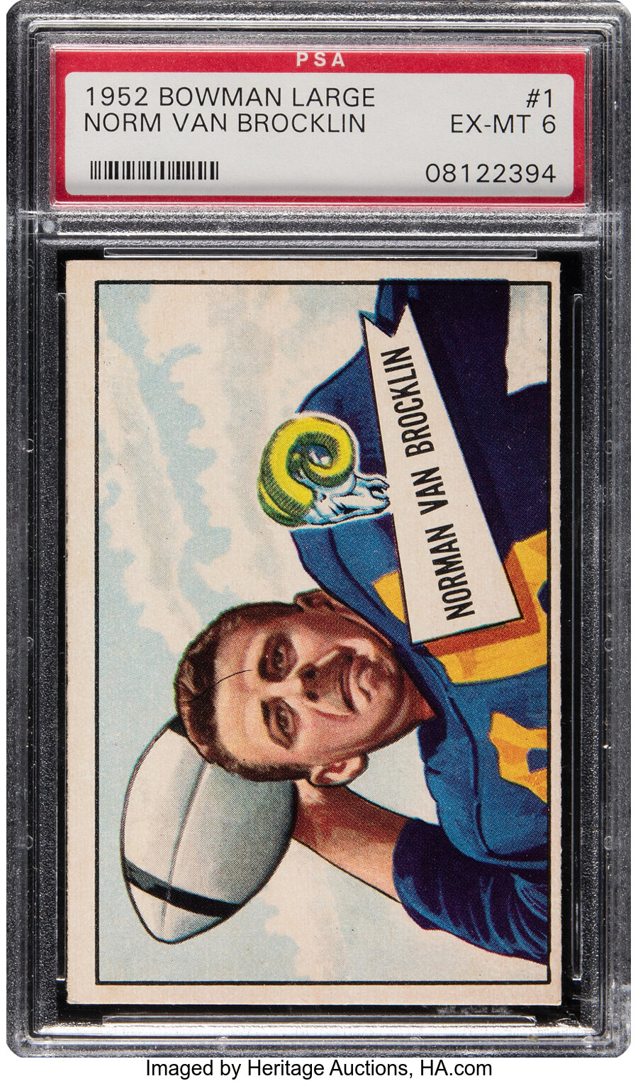 1952 Bowman Large Norm Van Brocklin #1 PSA EX-MT 6