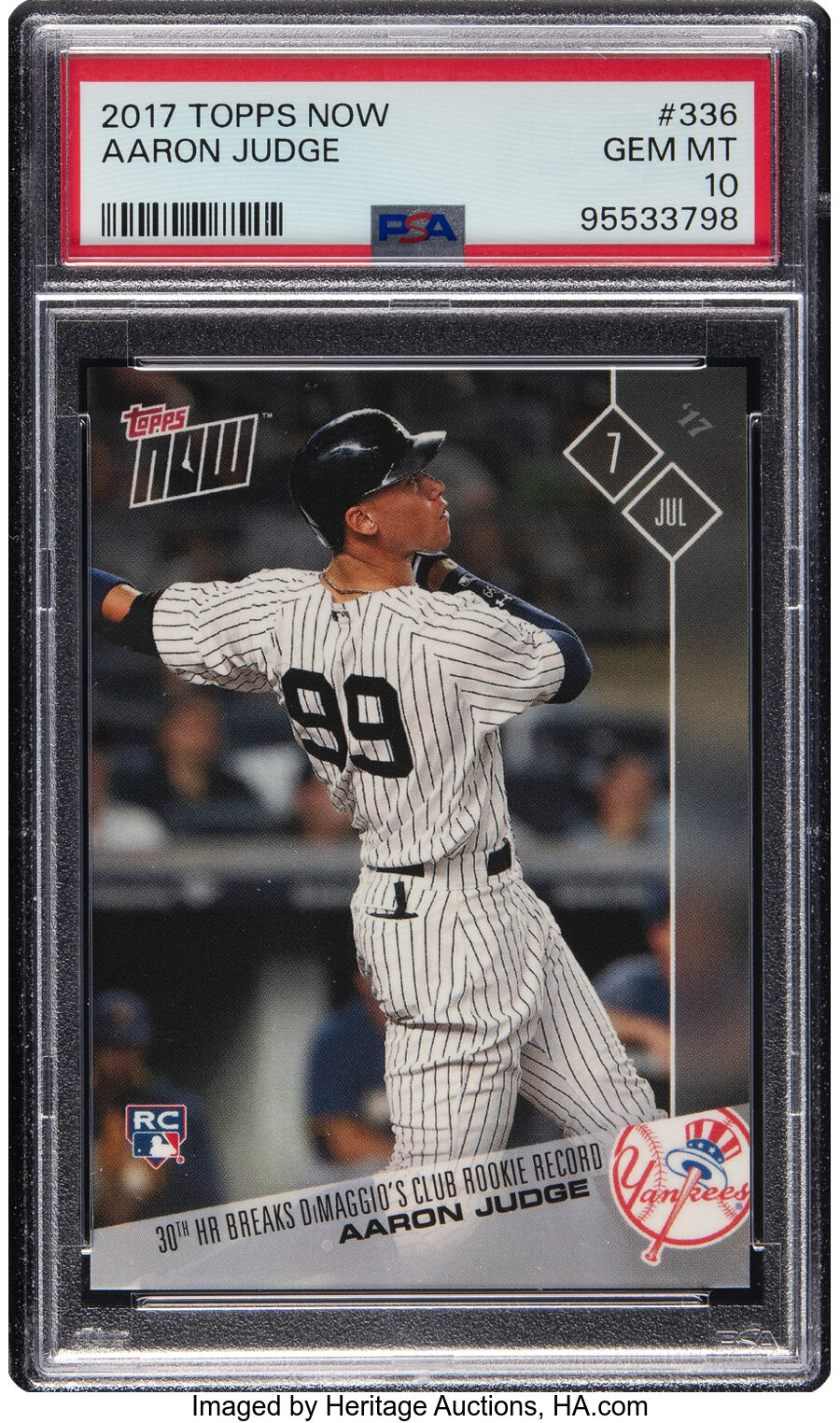 2017 Topps Now Aaron Judge #336 PSA Gem Mint 10