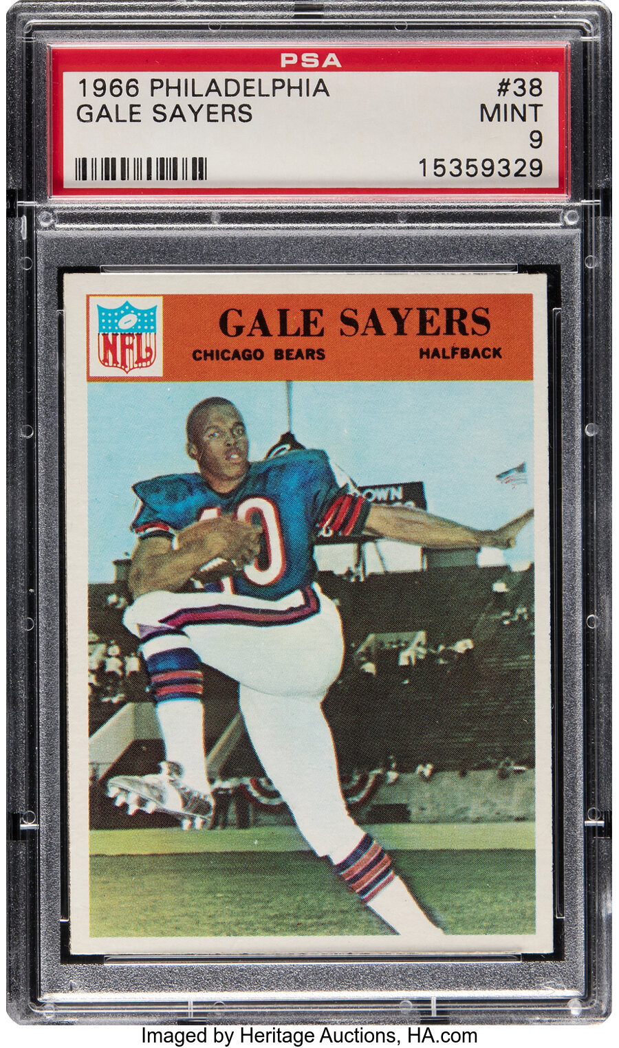 1966 Philadelphia Gale Sayers Rookie #38 PSA Mint 9 - None Higher!