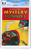Amazing Mystery Funnies V2#6 (Centaur, 1939) CGC VF+ 8.5 Cream to off-white pages.