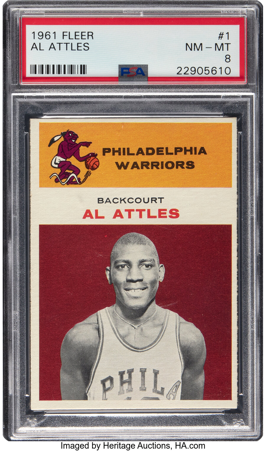 1961 Fleer Al Attles Rookie #1 PSA NM-MT 8