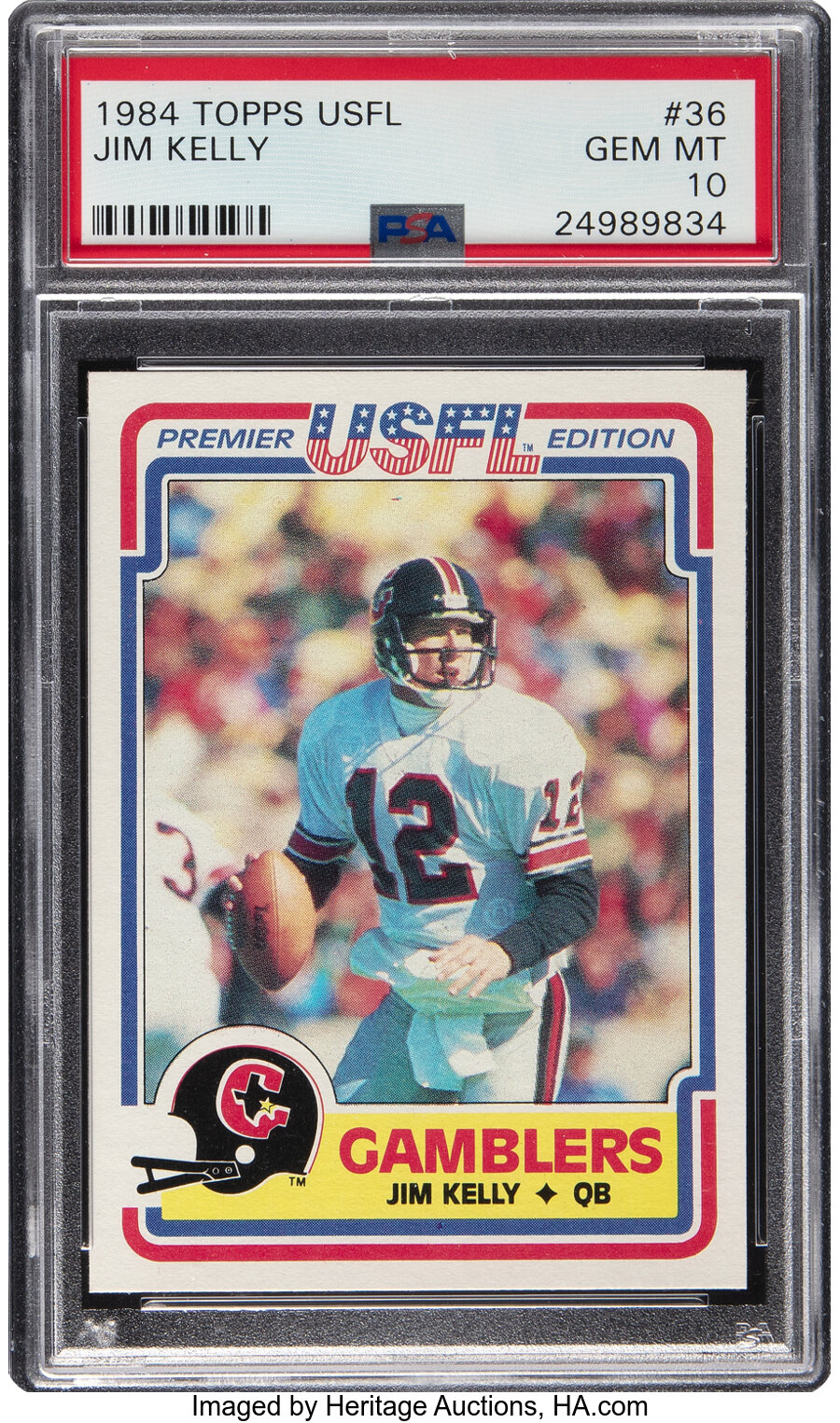 1984 Topps USFL Jim Kelly #36 PSA Gem Mint 10