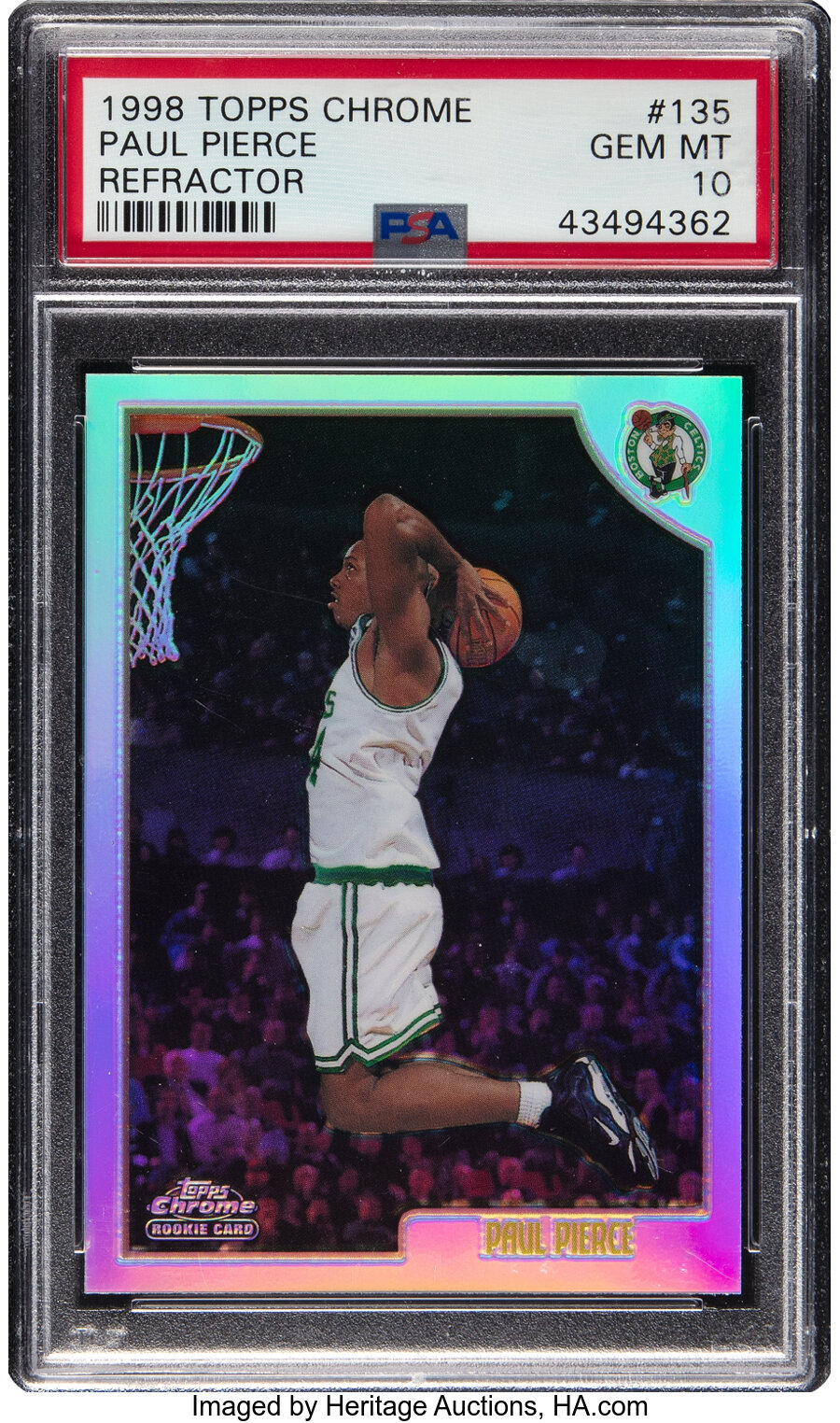 1998 Topps Chrome Paul Pierce (Refractor) Rookie #135 PSA Gem Mint 10