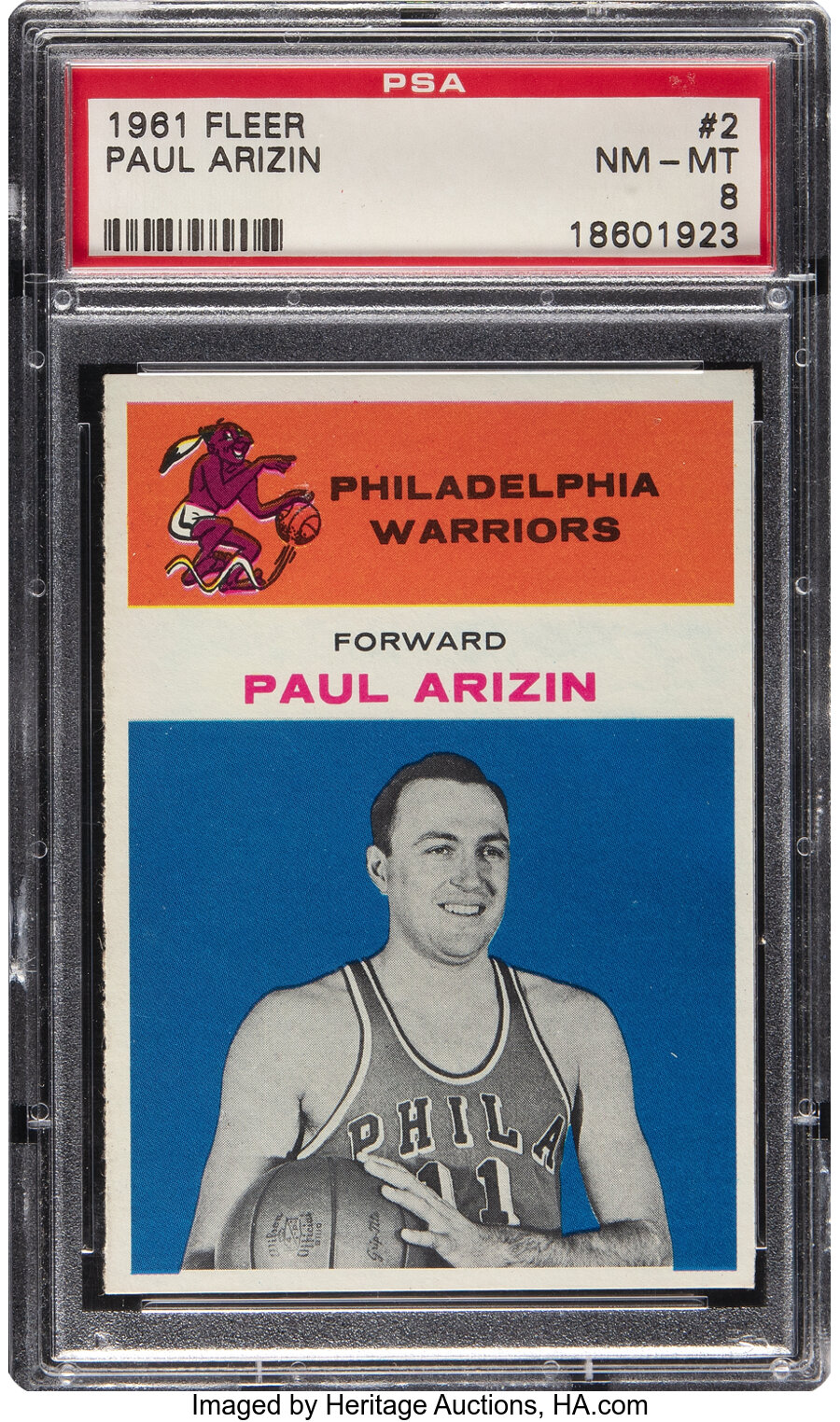 1961 Fleer Paul Arizin #2 PSA NM-MT 8