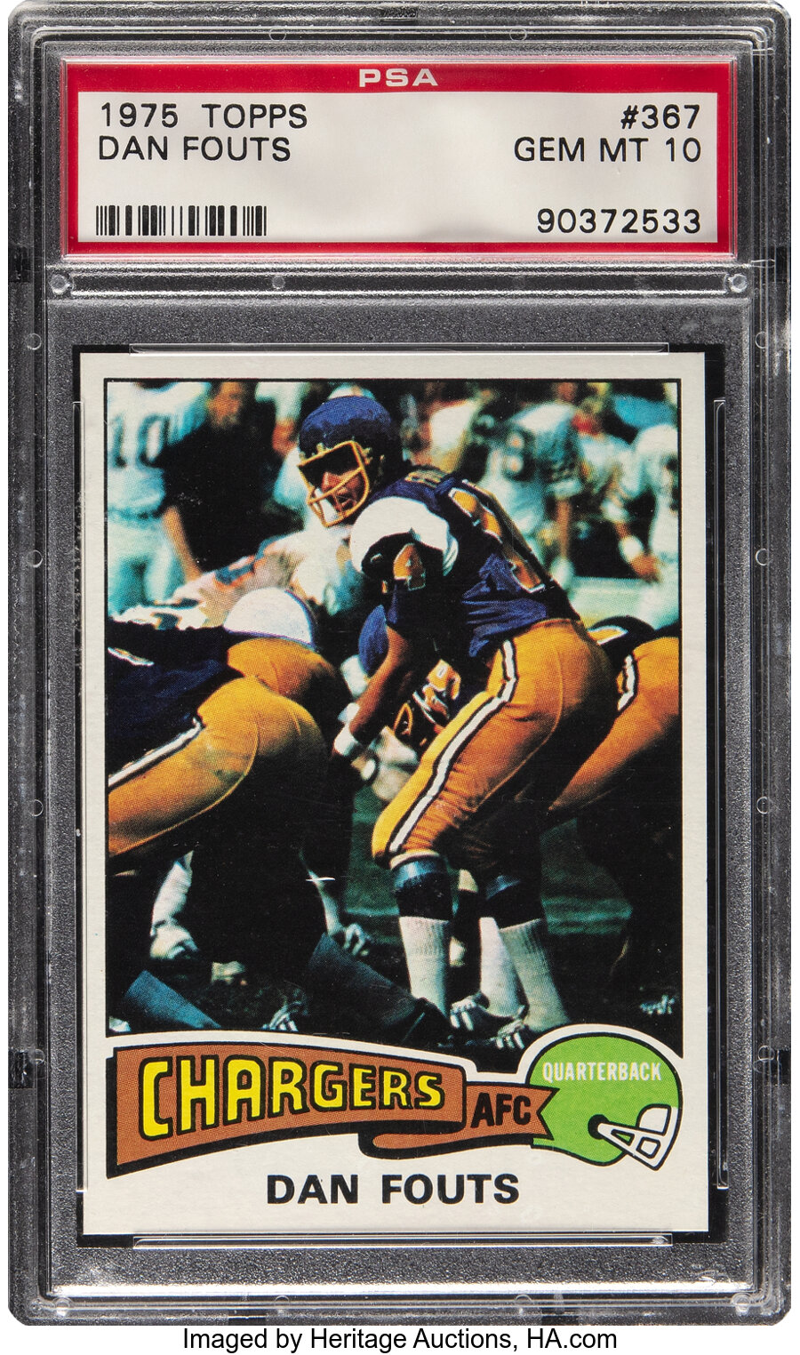 1975 Topps Dan Fouts Rookie #367 PSA Gem Mint 10