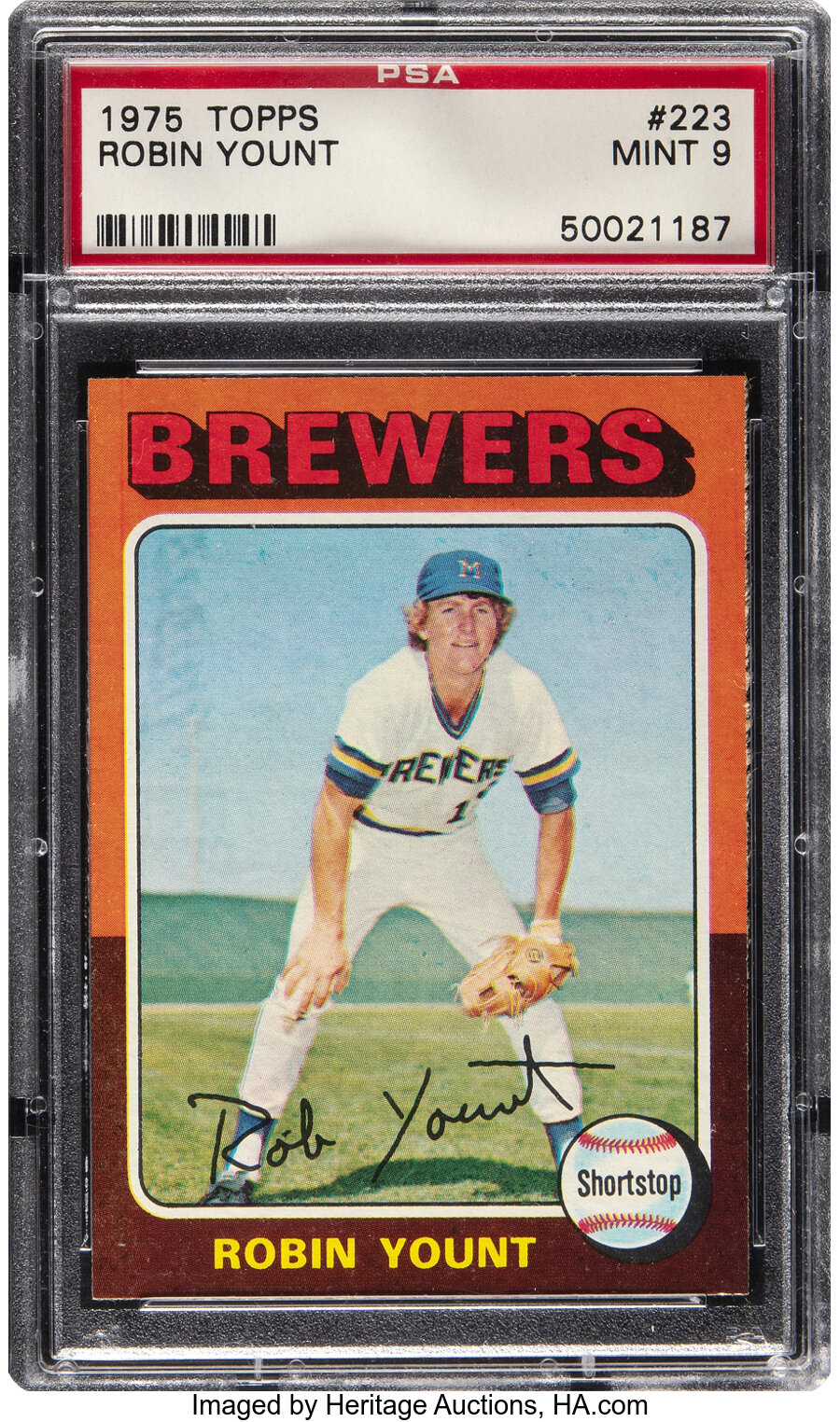 1975 Topps Robin Yount Rookie #223 PSA Mint 9